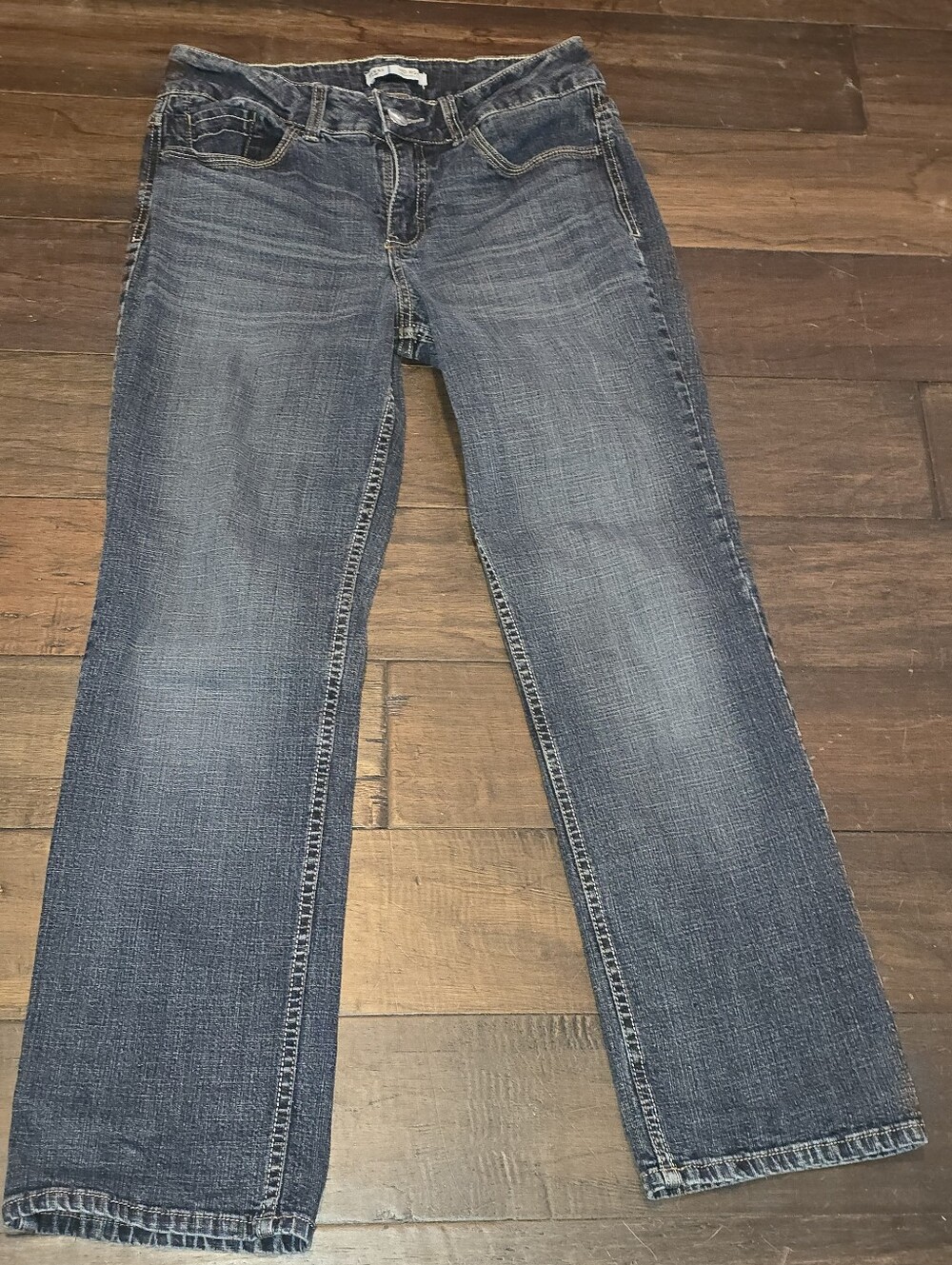 Riders by Lee Mid Rise Straight Leg Jeans Womens 8 Petite Dark Wash Petite - Picture 1 of 14